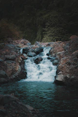 a river flowing through rocks