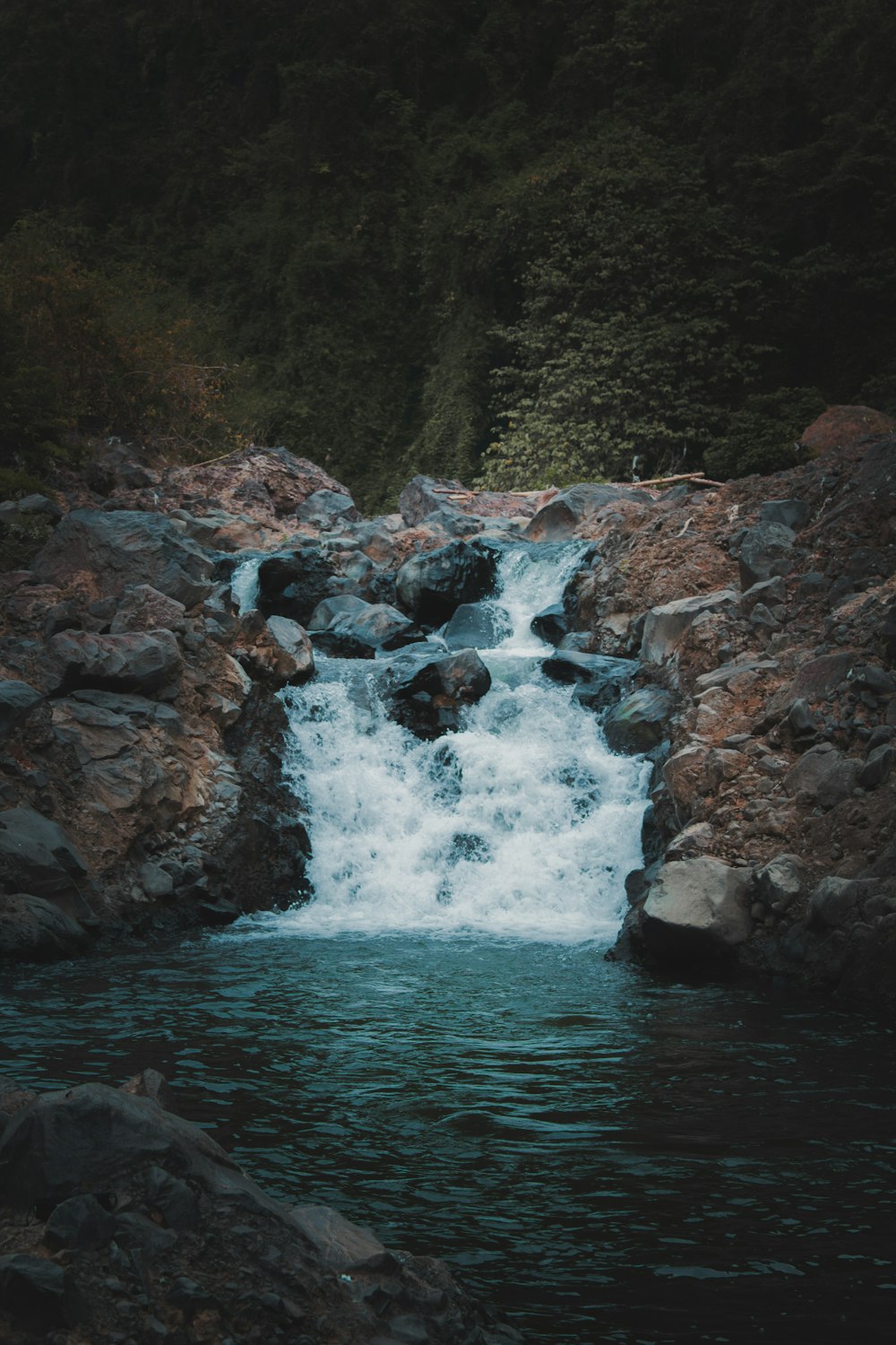 a river flowing through rocks