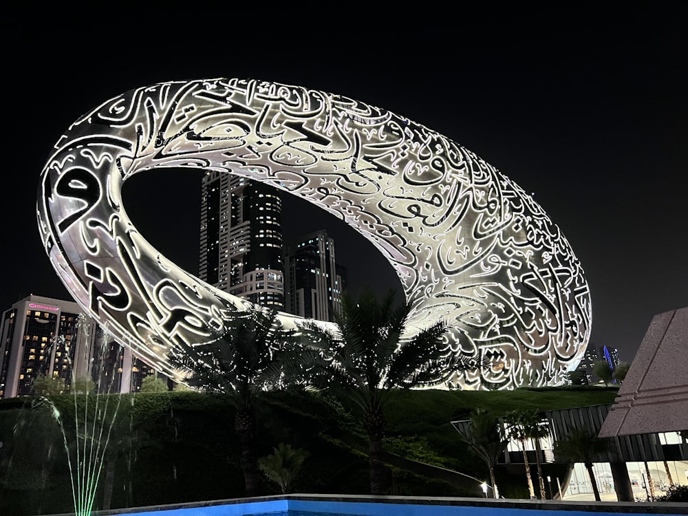 a large sculpture of a ferris wheel