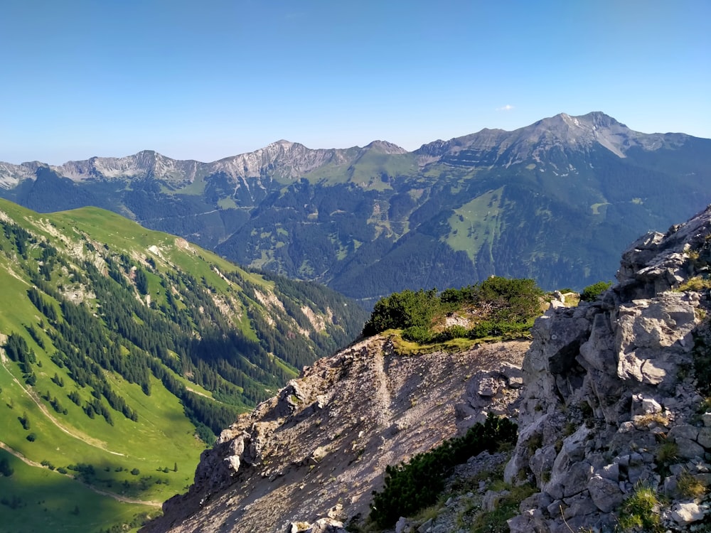 a valley between mountains