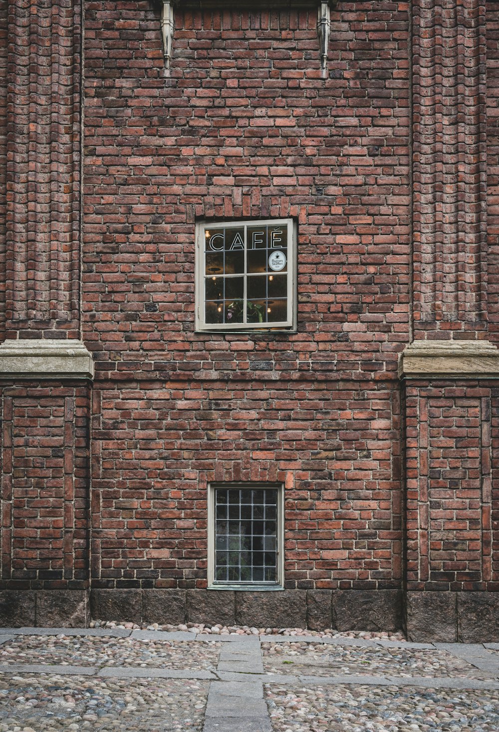 a brick building with windows