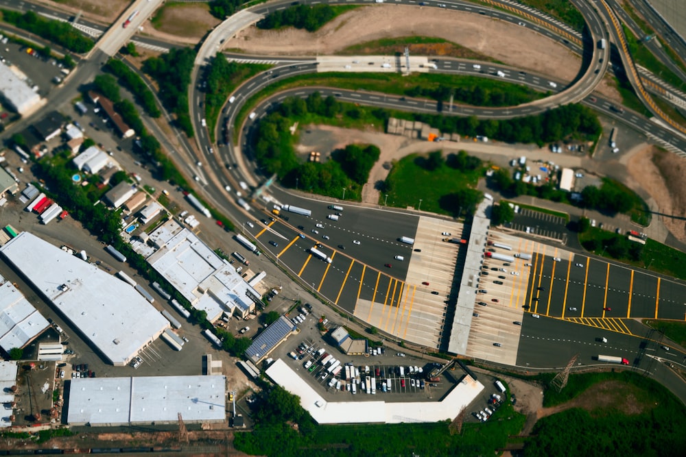 an aerial view of a city