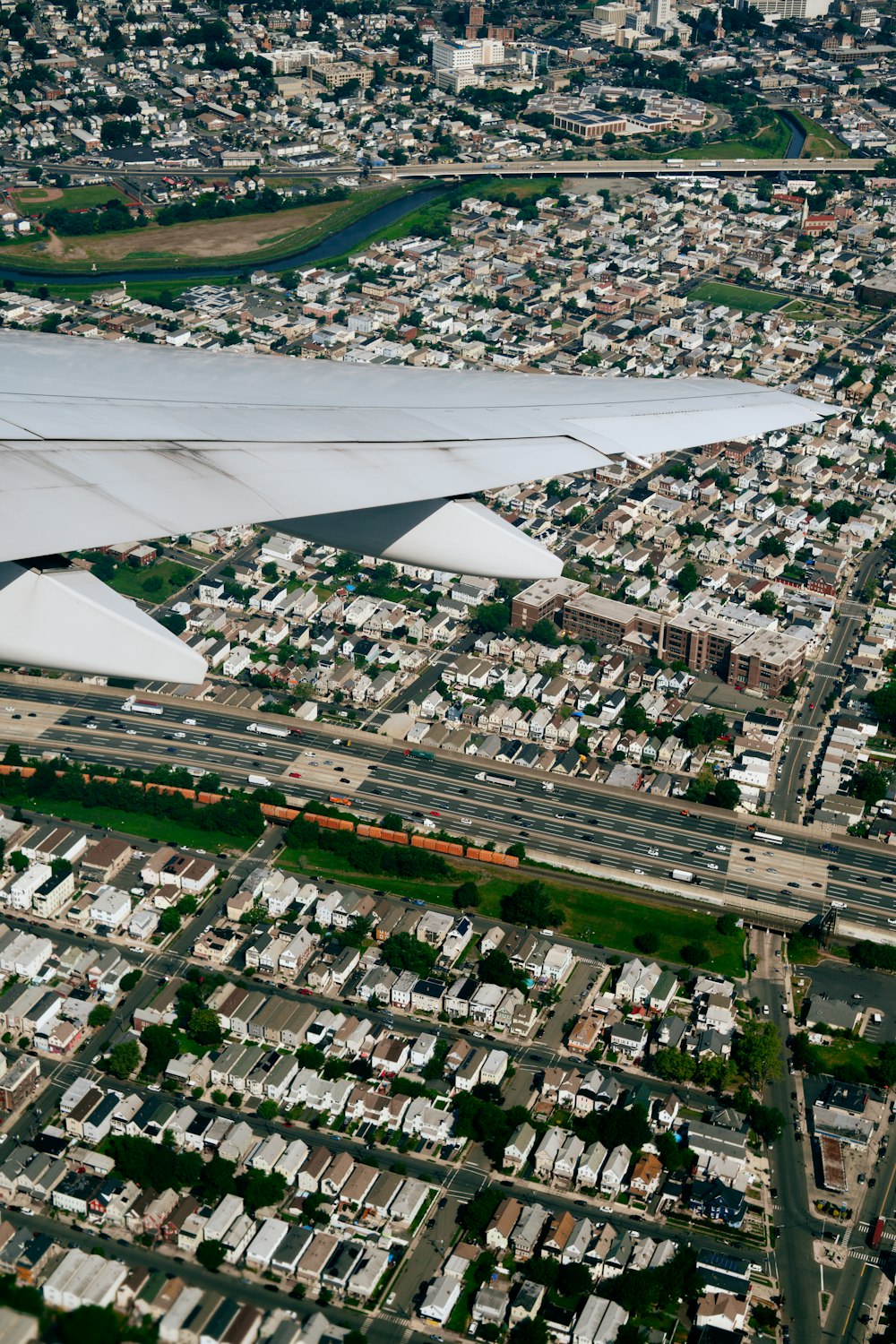 an aerial view of a city