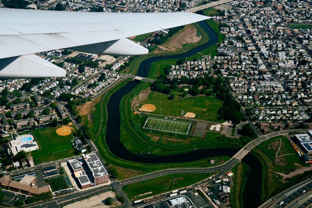Vista aerea di una città