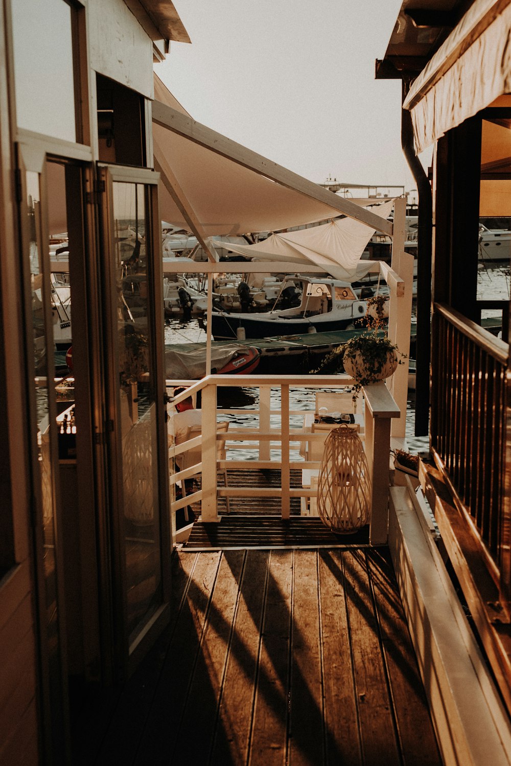 a boat docked at a pier