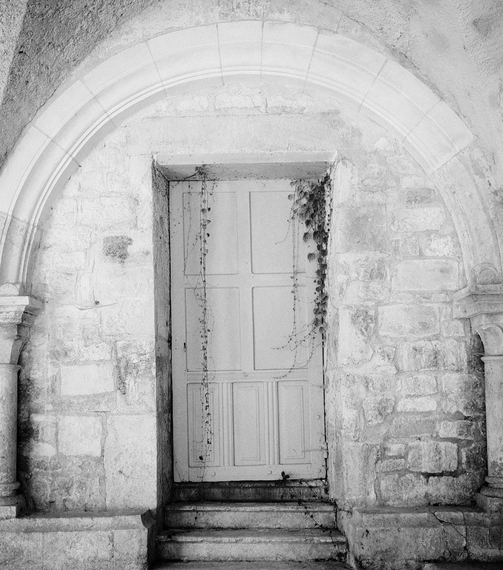 a door in a stone building