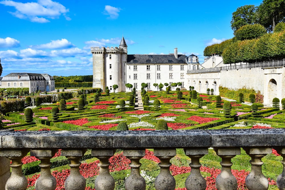 a garden in front of Château de Villandry