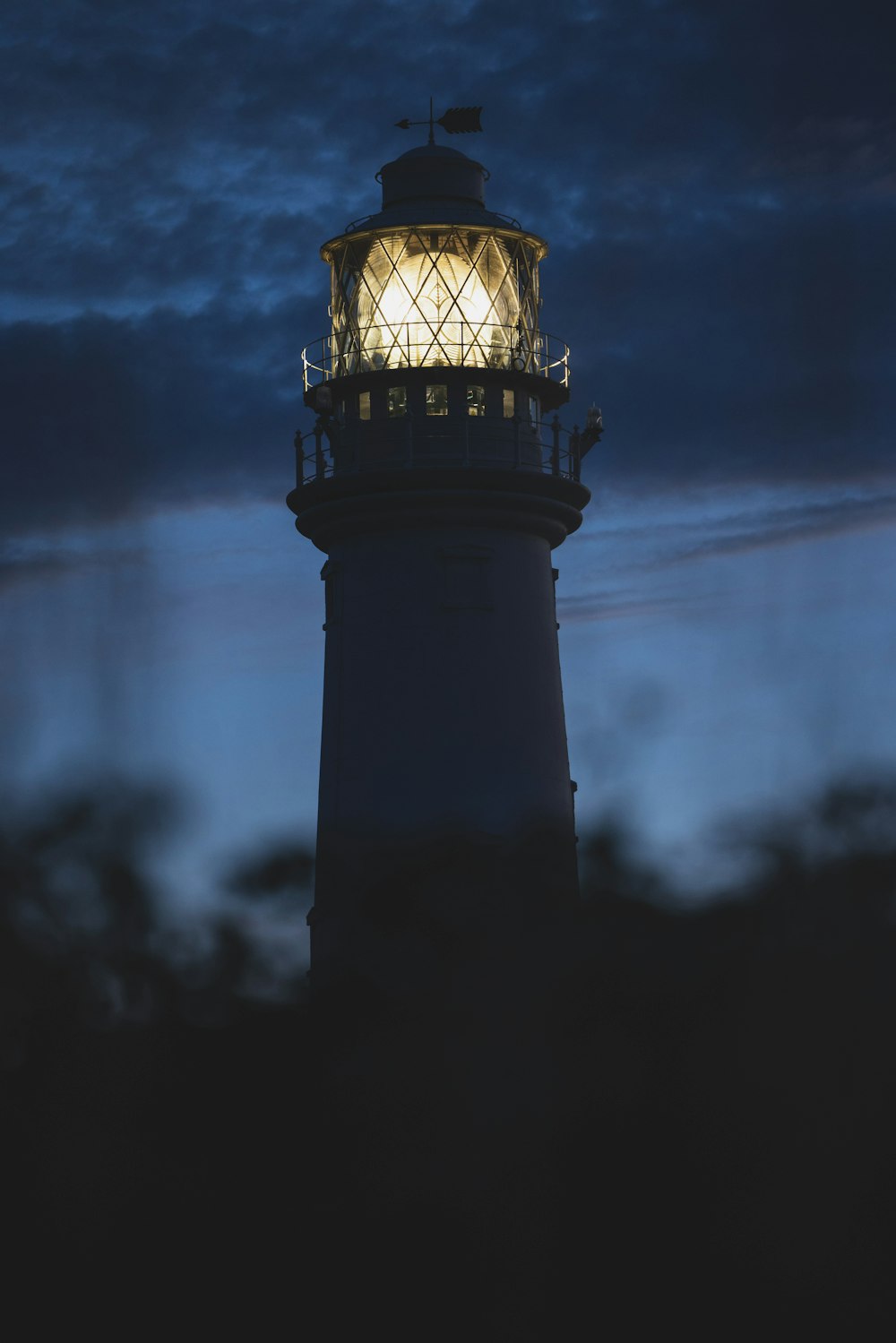 a light house with a light on top