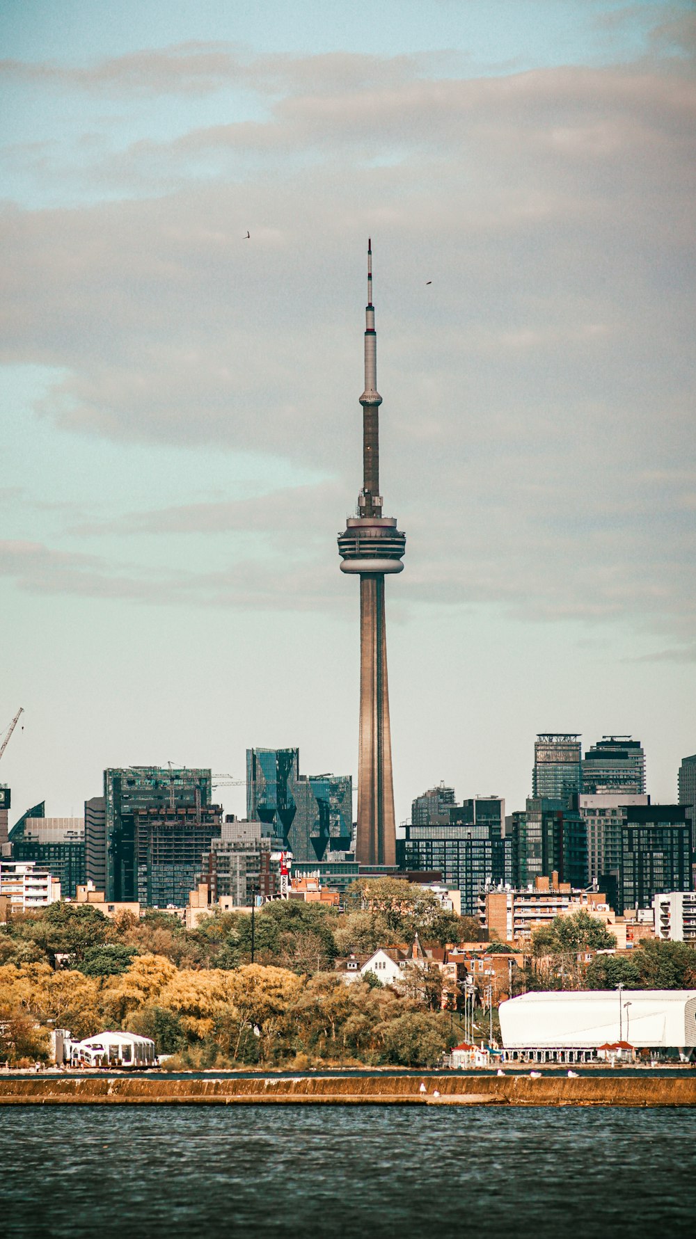 a tall tower in a city