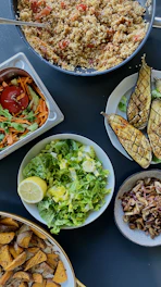 a table full of food