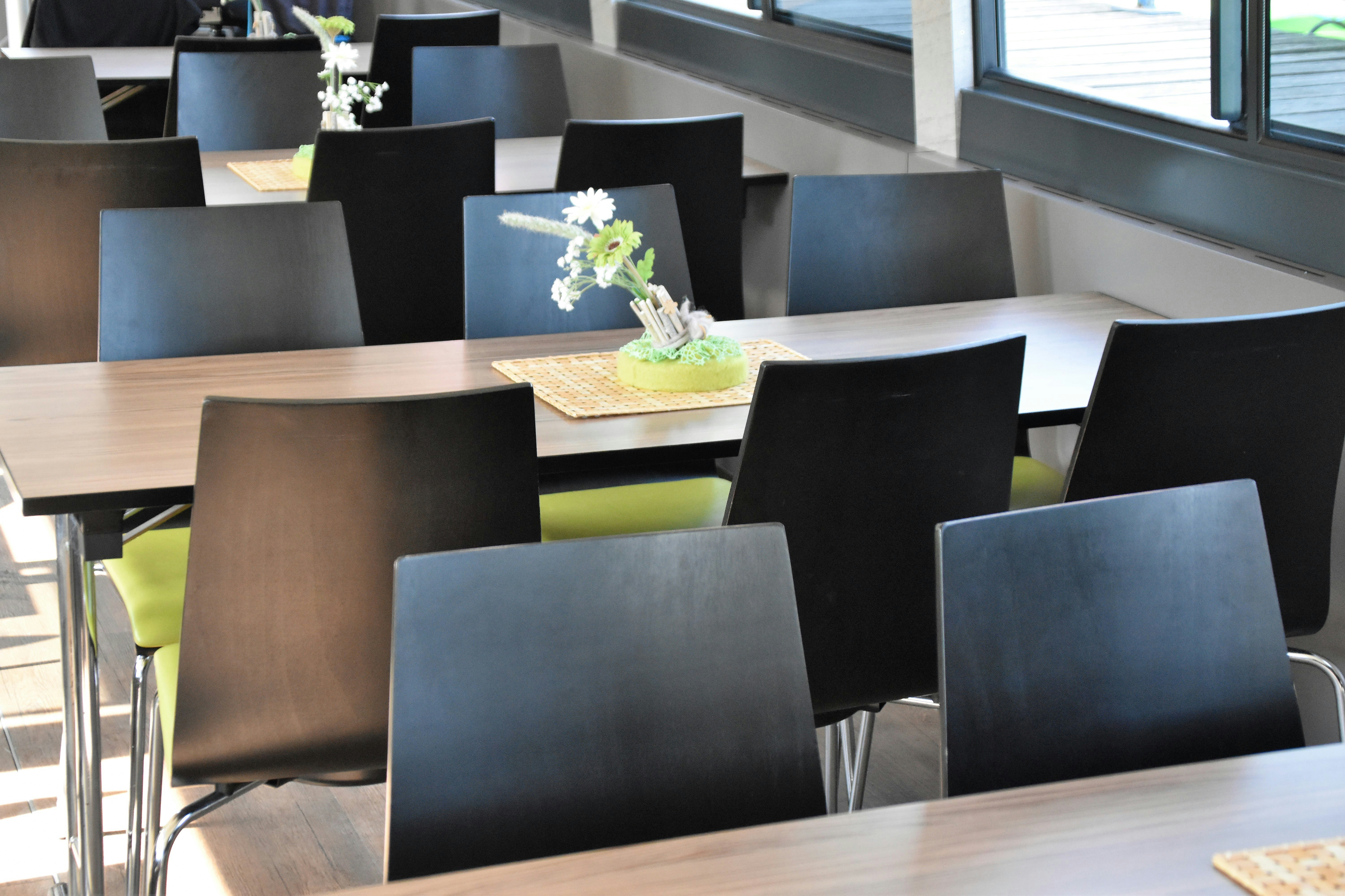 a table with chairs around it