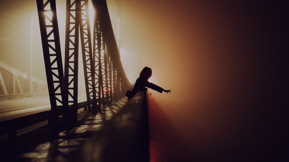 a person sitting on a staircase