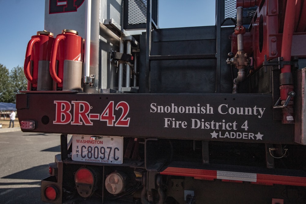 a large truck with a sign on it