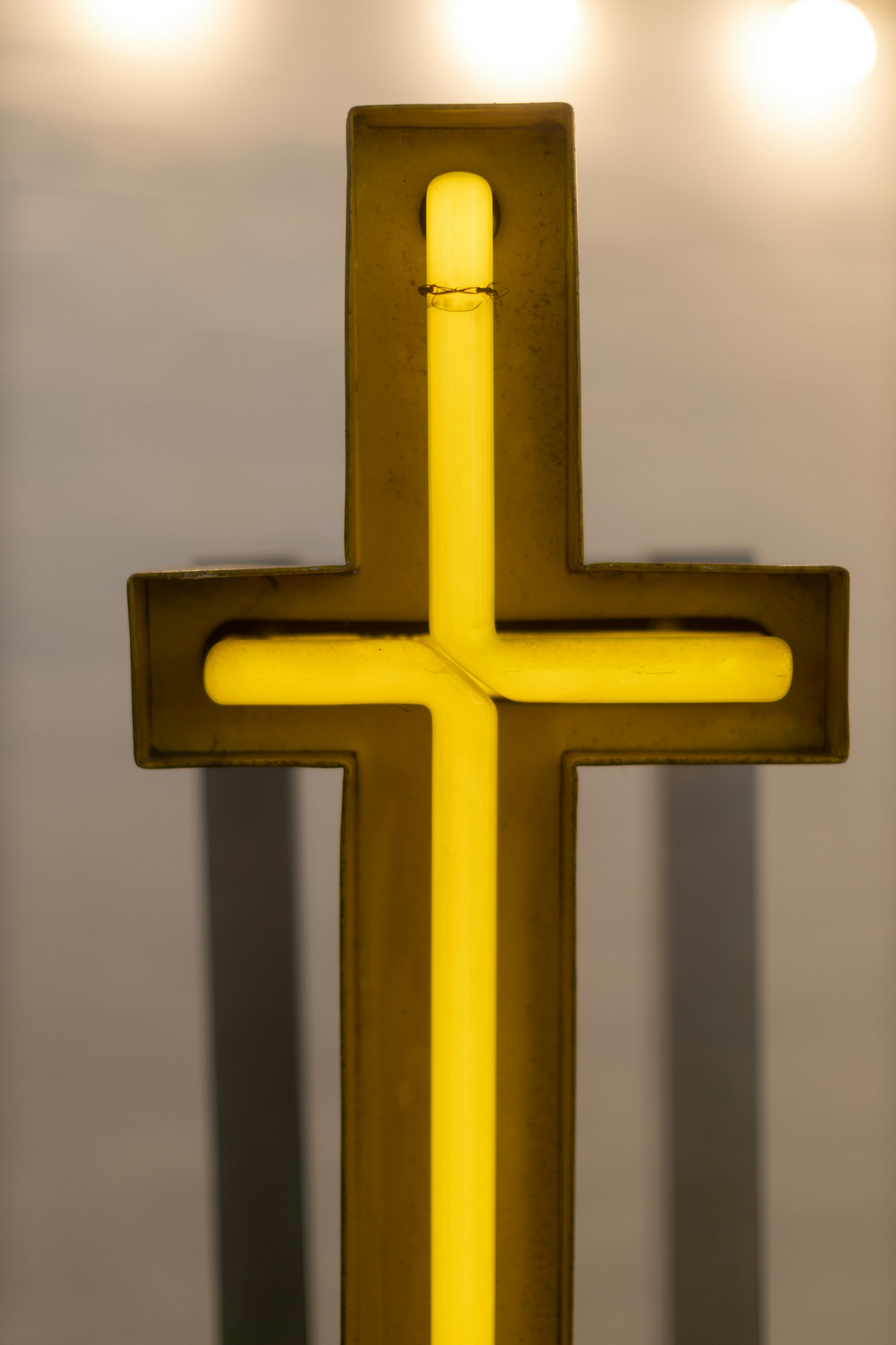 a cross on a wall