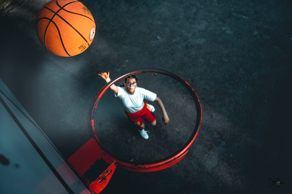 a man playing basketball