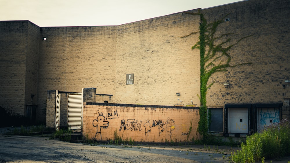 a building with graffiti on it