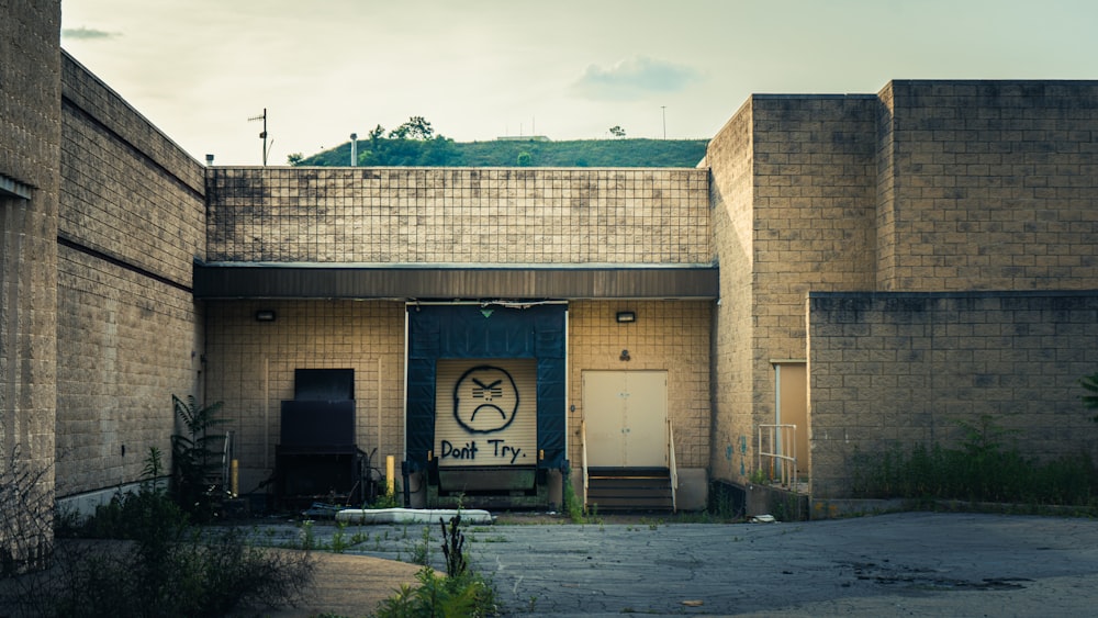 a building with a sign on the front