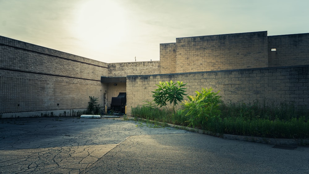 a large brick wall