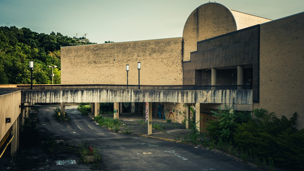 a building with a bridge