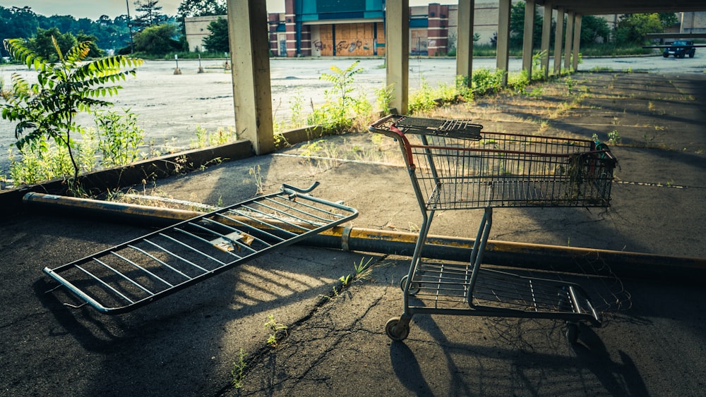 a few shopping carts outside