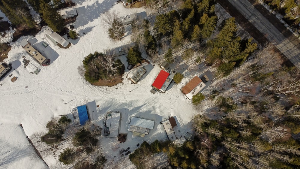 a high angle view of a building