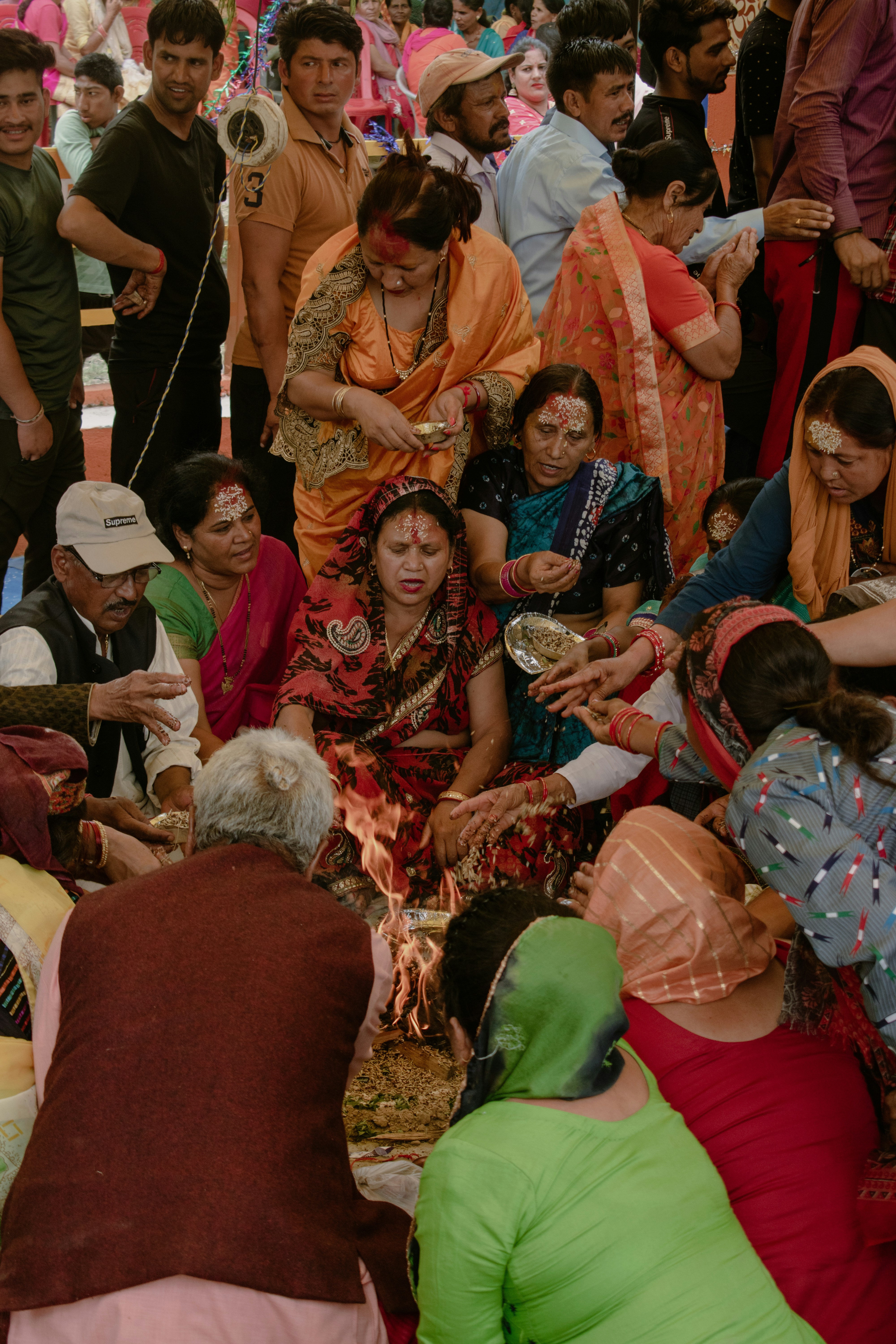 a group of people standing together