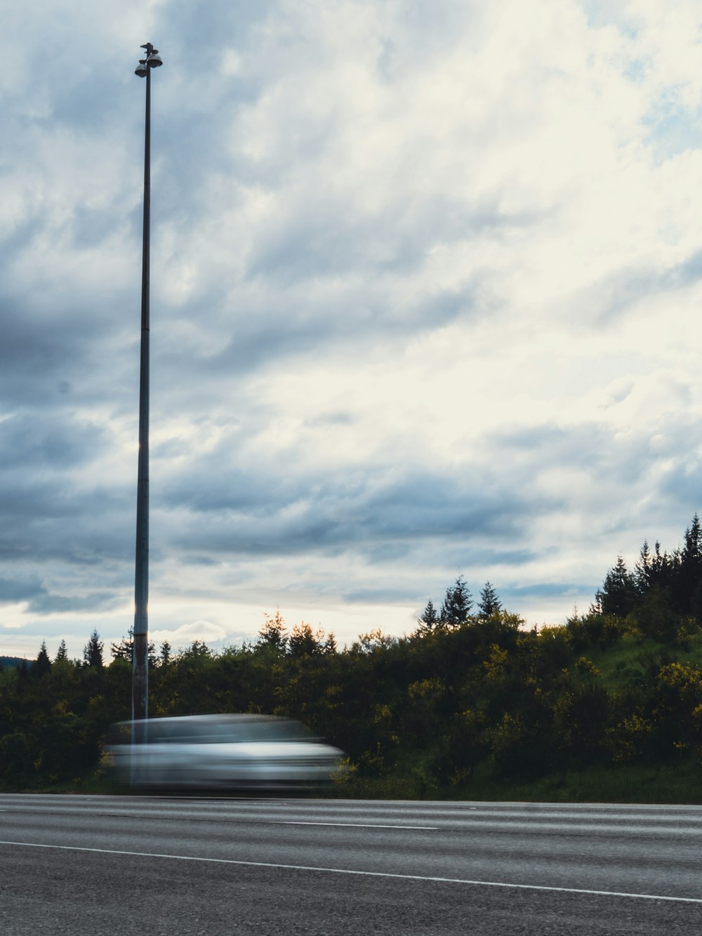 a car driving on a road