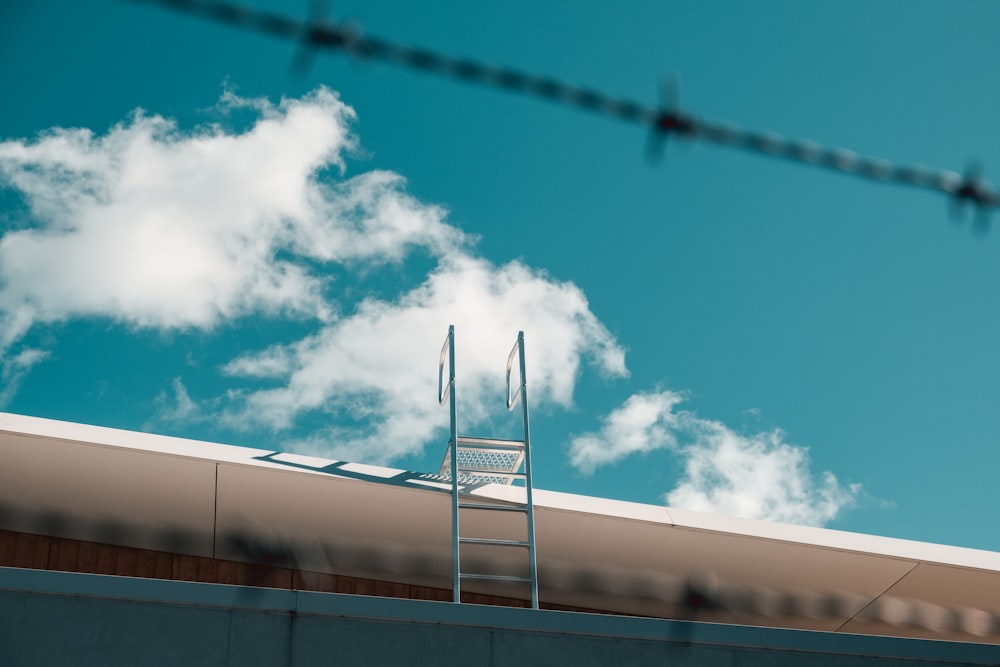 a helicopter flying over a building