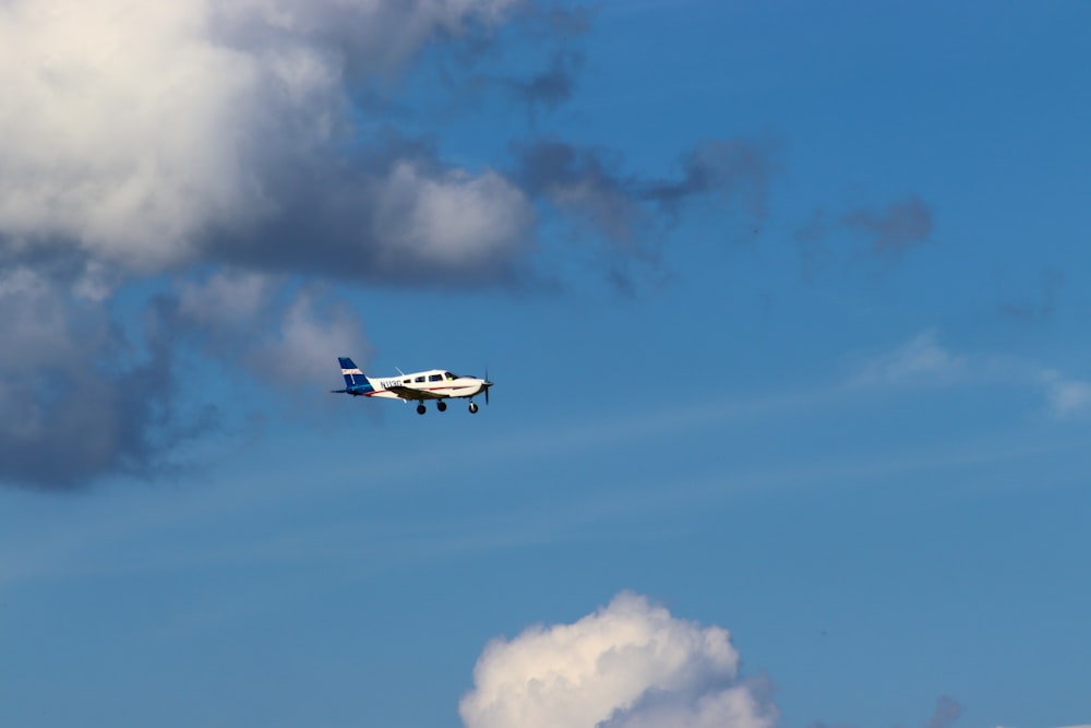 an airplane flying in the sky