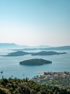 an island surrounded by water