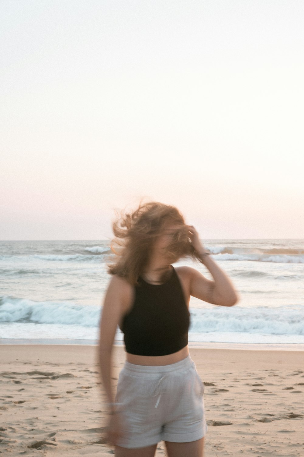 a person standing on a beach