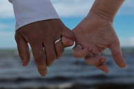 a close-up of hands shaking