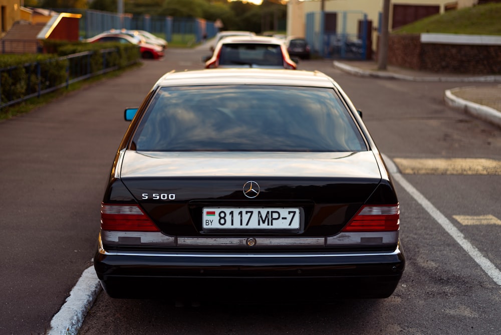 a car parked on the side of a road