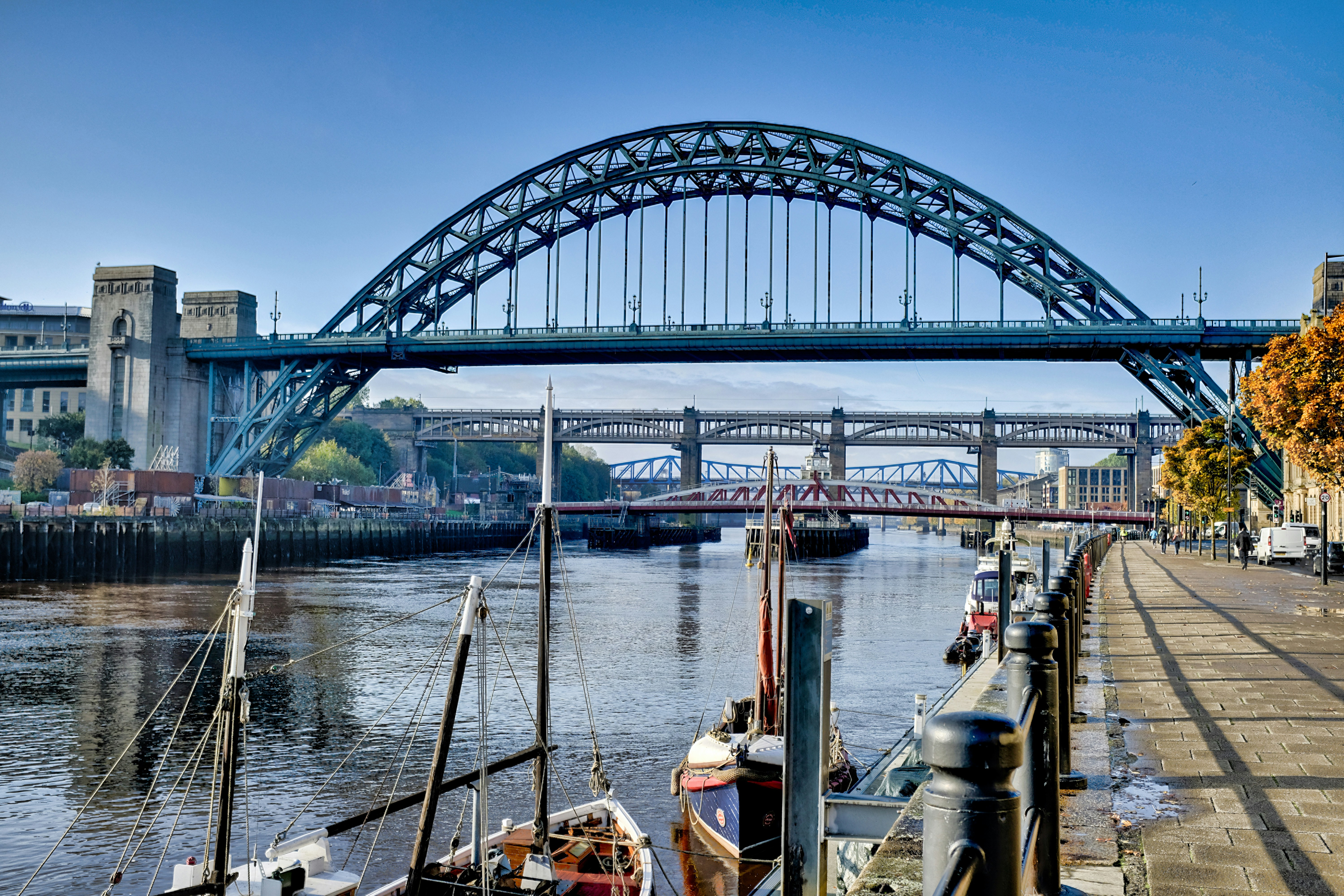 Tyne Bridge over a river