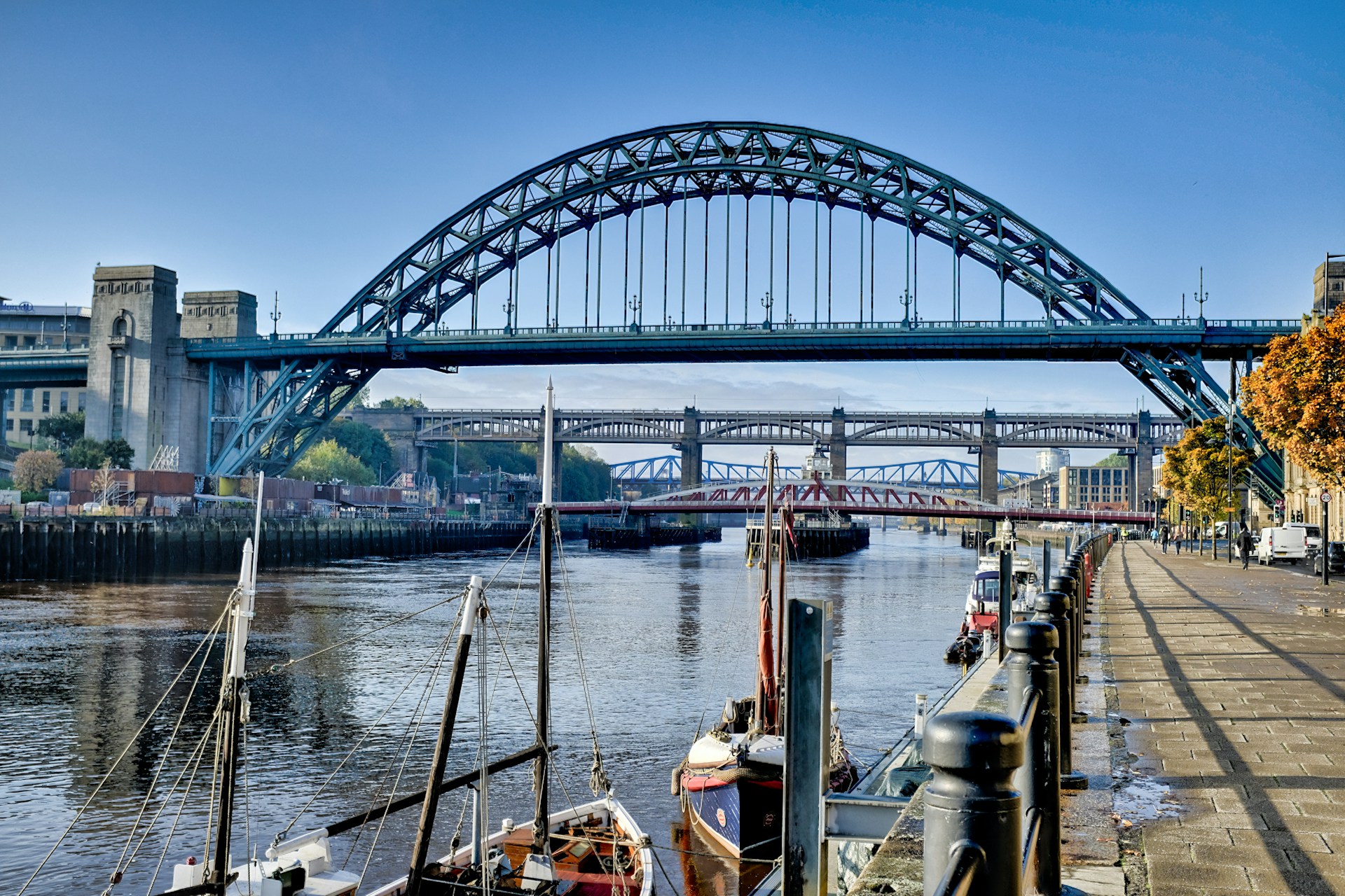Tyne Bridge over a river