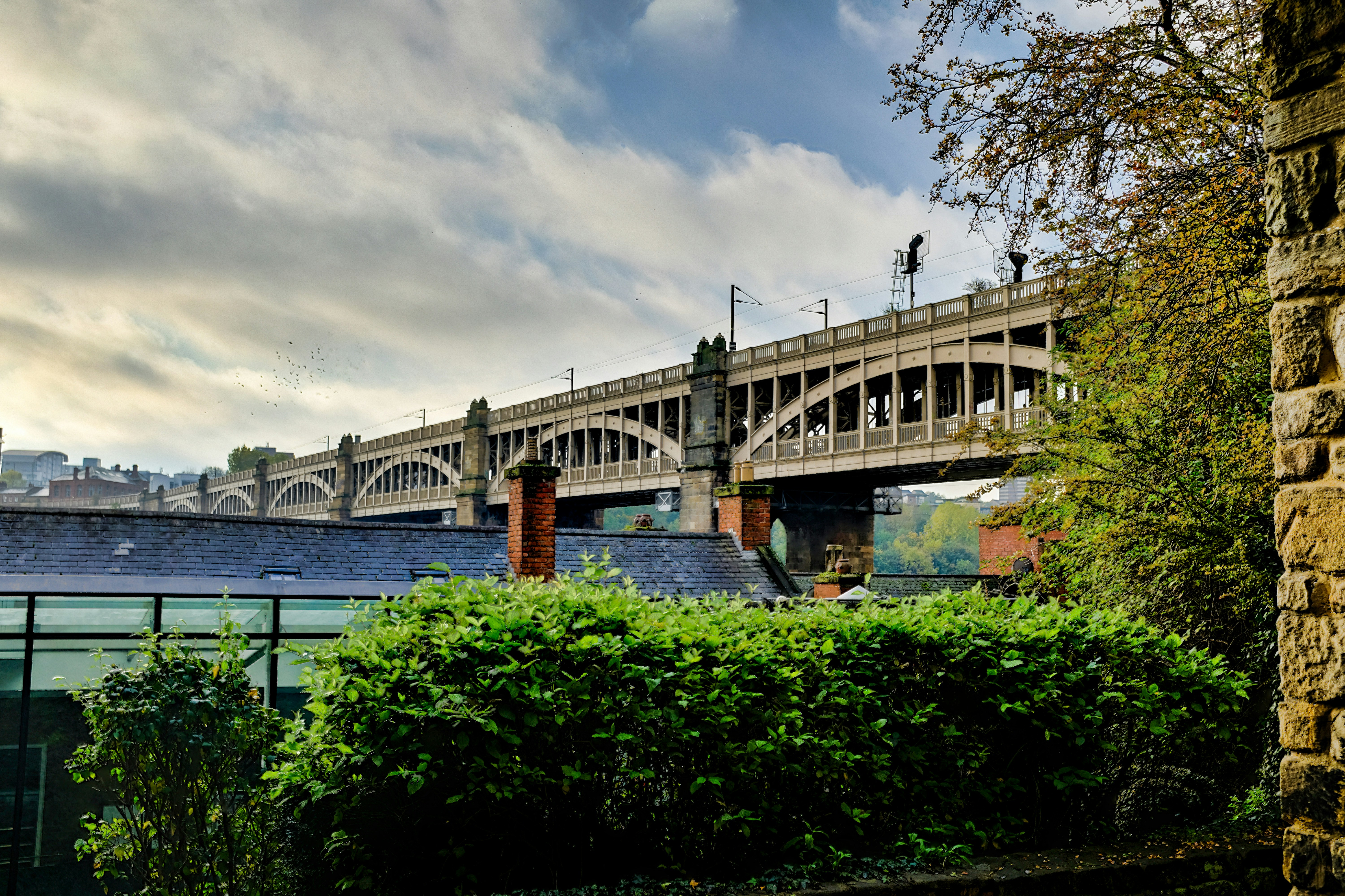 a building with a bridge over it