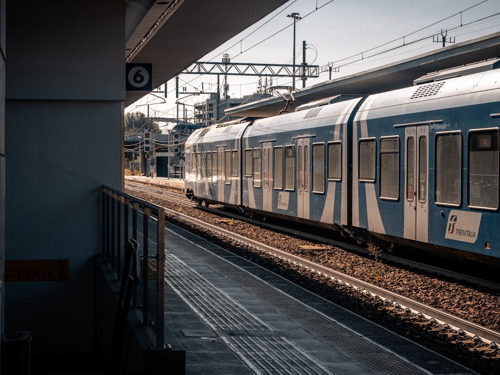 a train is parked at a train station