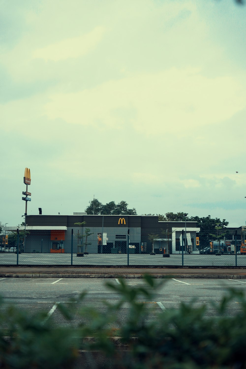 a building with a parking lot