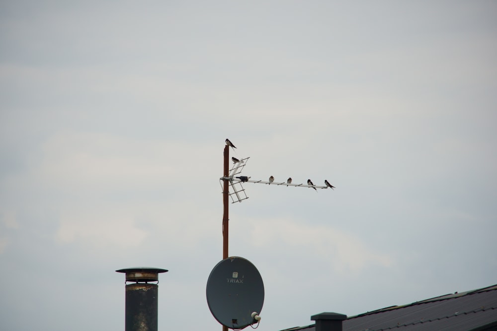 a satellite dish on top of a building