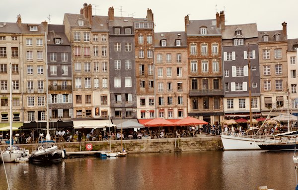 The tall houses around the harbour — Honfleur, France