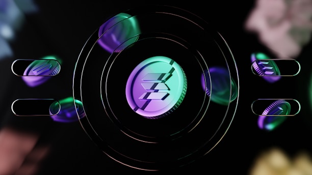 a close up of a logo of Solana
