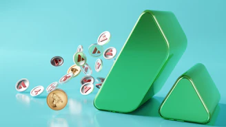 a close-up of a credit card and a coin