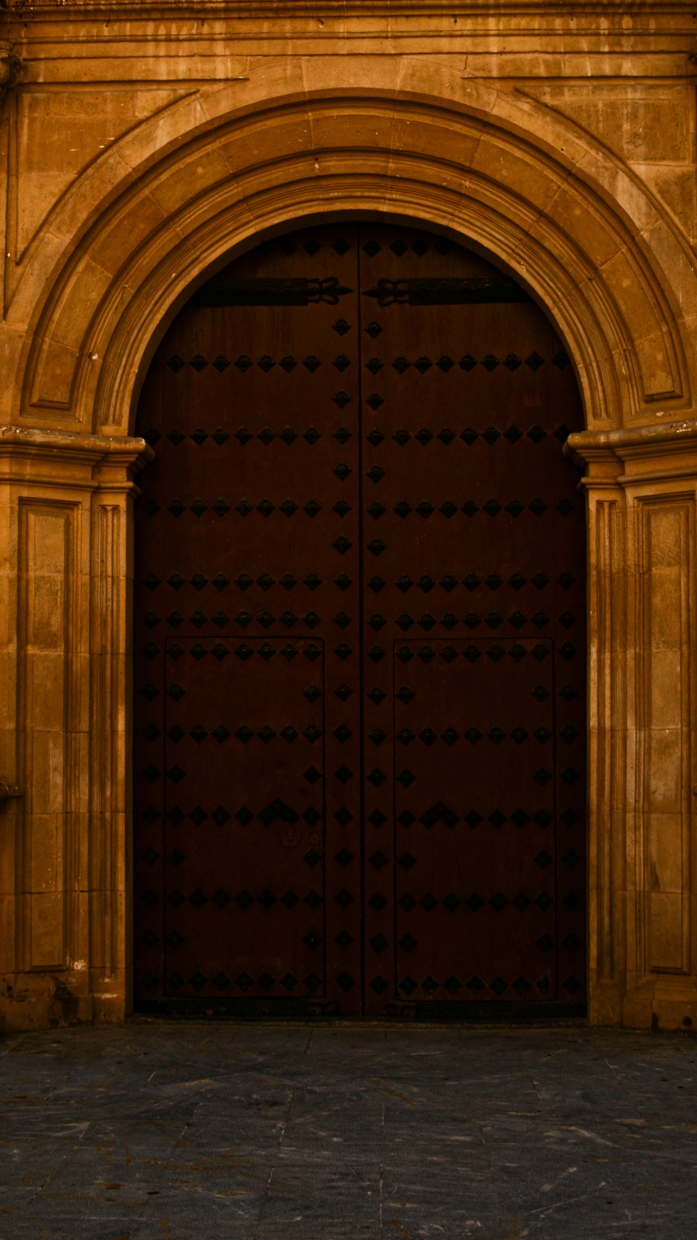 a large wooden door