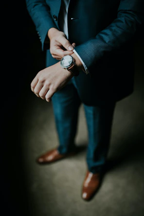 a person wearing a suit and tie