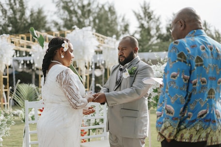 a man and woman shaking hands