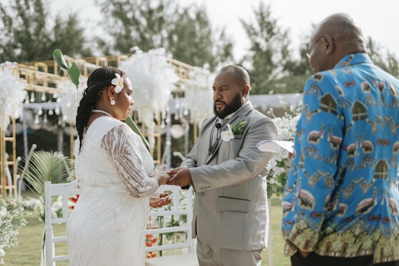 a man and woman shaking hands