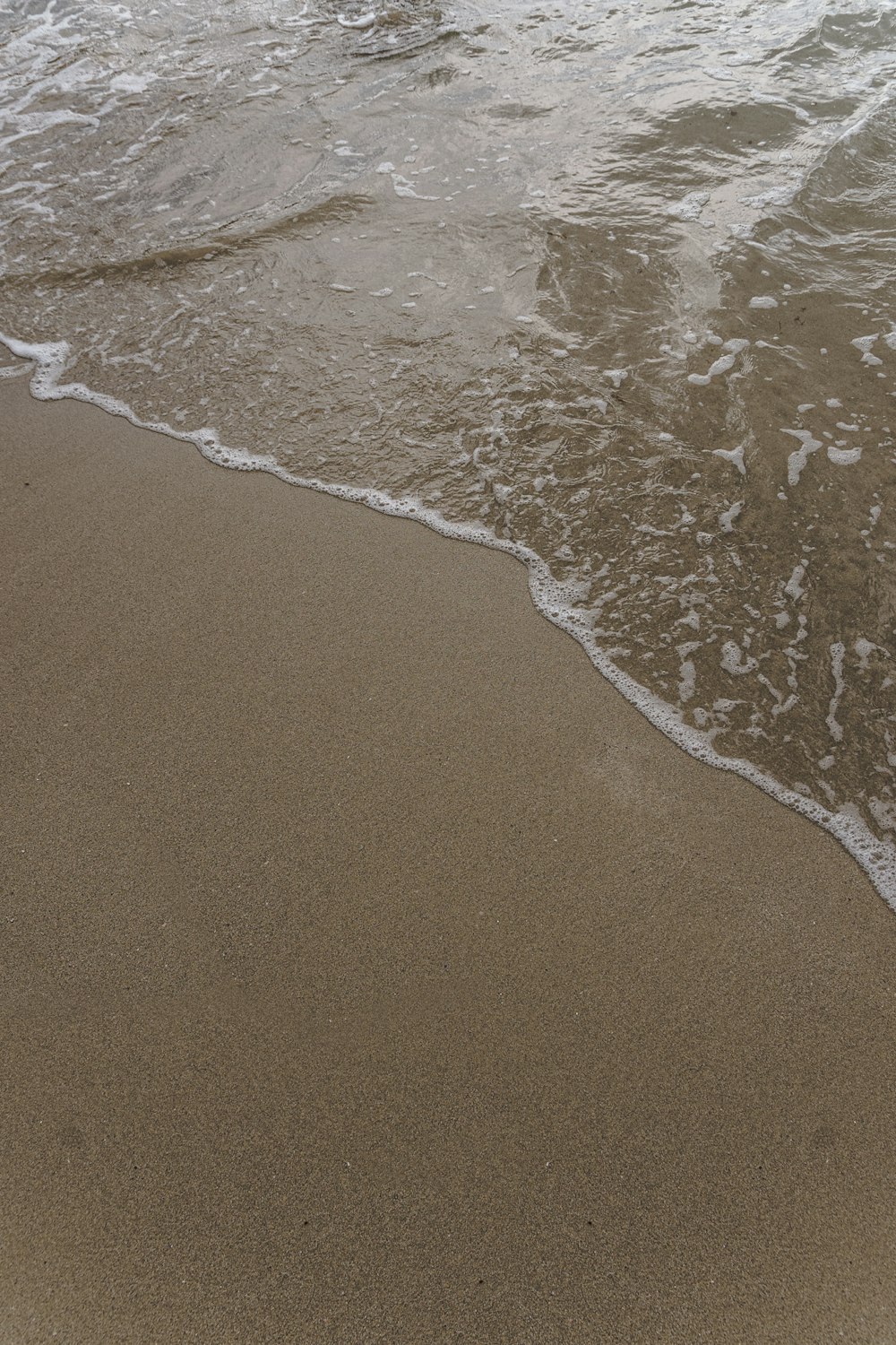 a sandy beach with waves