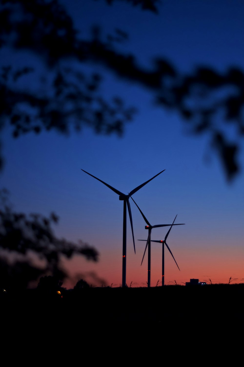 a windmill at night