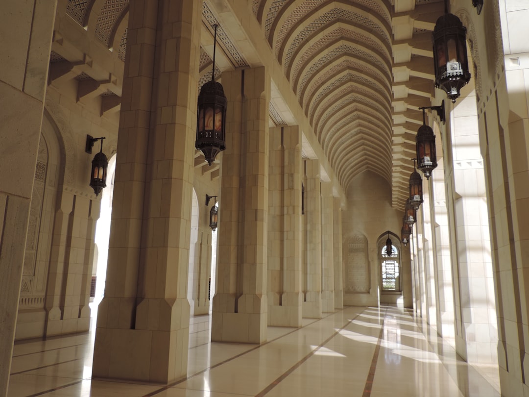 a hallway with bells,