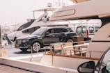 cars parked on a boat